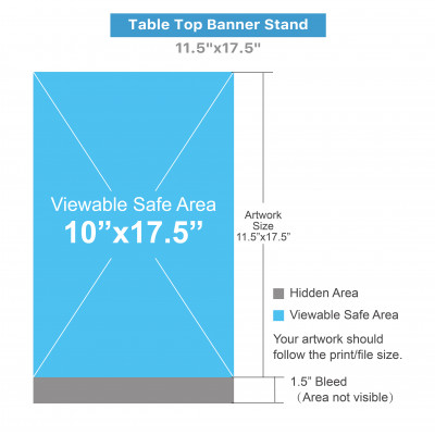 Table Top Banner Stand 11.5"x17.5"