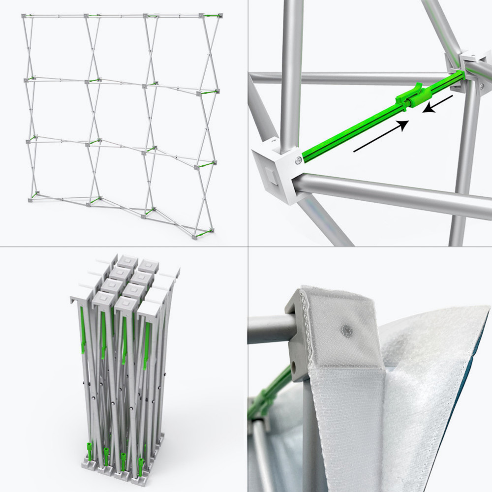 Curved Velcro Fabric Pop Up Display hardware