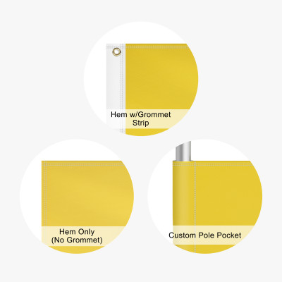 Custom Pole Flag finishing options
