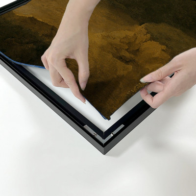 Wall Mount SEG silicone edge fabric detail