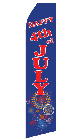 Happy 4th of July Econo Stock Flag