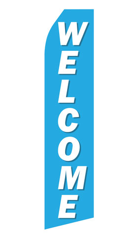 Blue Welcome Econo Stock Flag