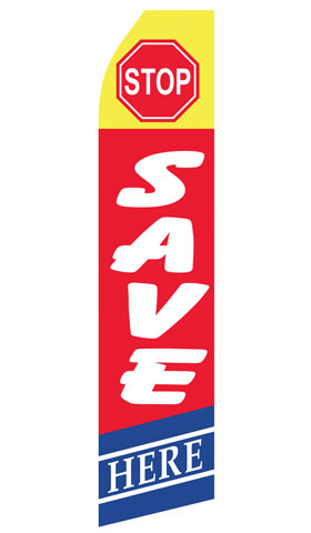 Stop Save Here Econo Stock Flag