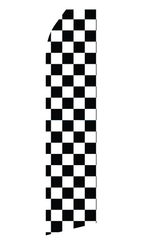 Black and White Checkered Econo Stock Flag