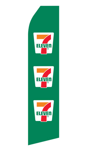 Green 7-11 Logo Econo Stock Flag