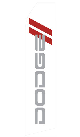 White Dodge Logo Econo Stock Flag
