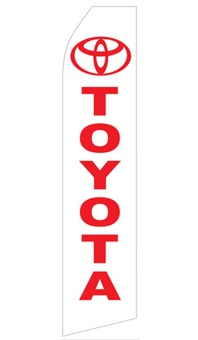 White Toyota Logo Econo Stock Flag