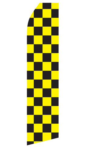 Black and Yellow Checkered Econo Stock Flag