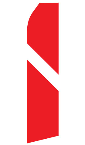 Red and White Stripe Econo Stock Flag
