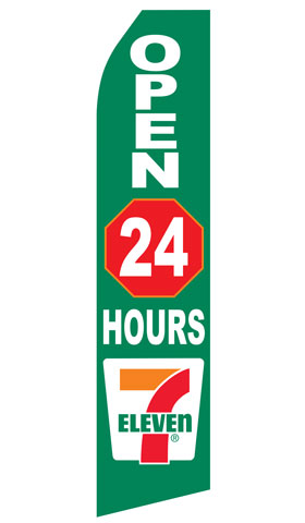 7-11 Open 24 Hours Logo Econo Stock Flag