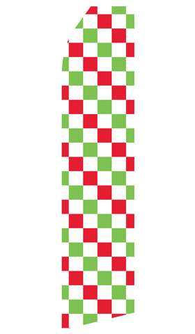 Red, Green, and White Checkered Econo Stock Flag