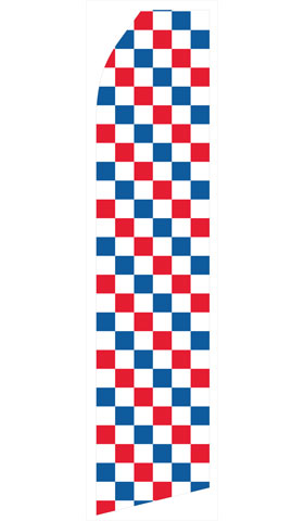 Red, Blue, and White Checkered Econo Stock Flag