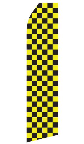 Yellow and Black Checkered Econo Stock Flag